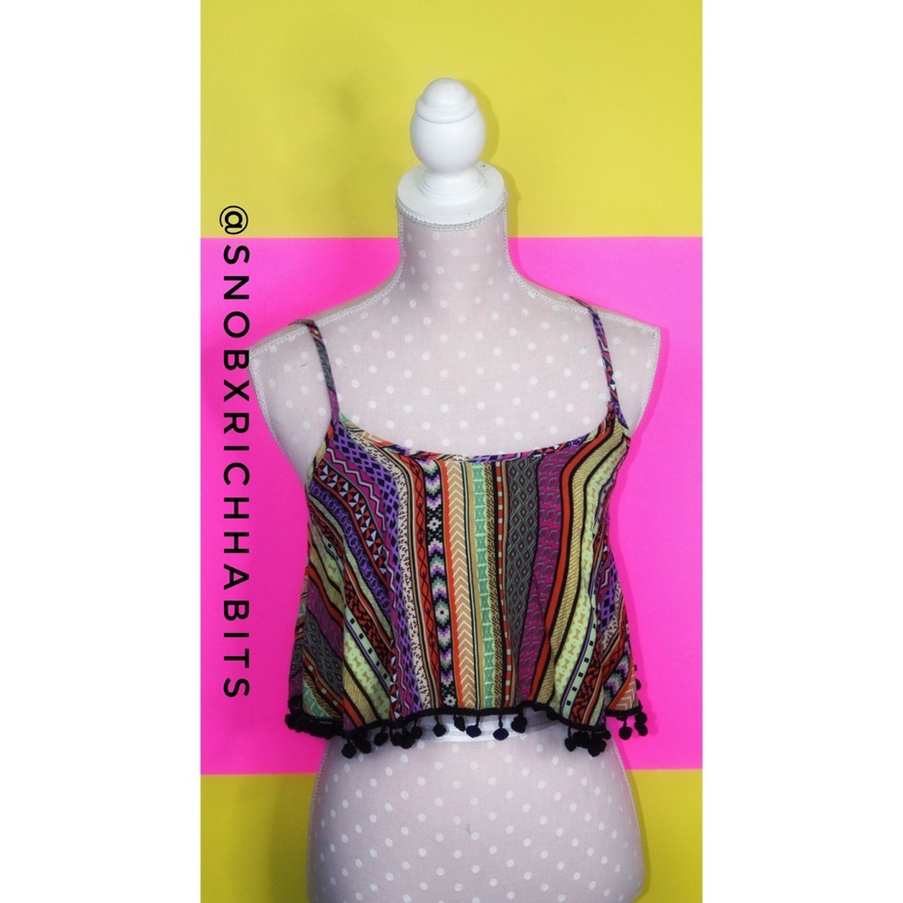 Wet Seal Tribal Fringed Crop Top